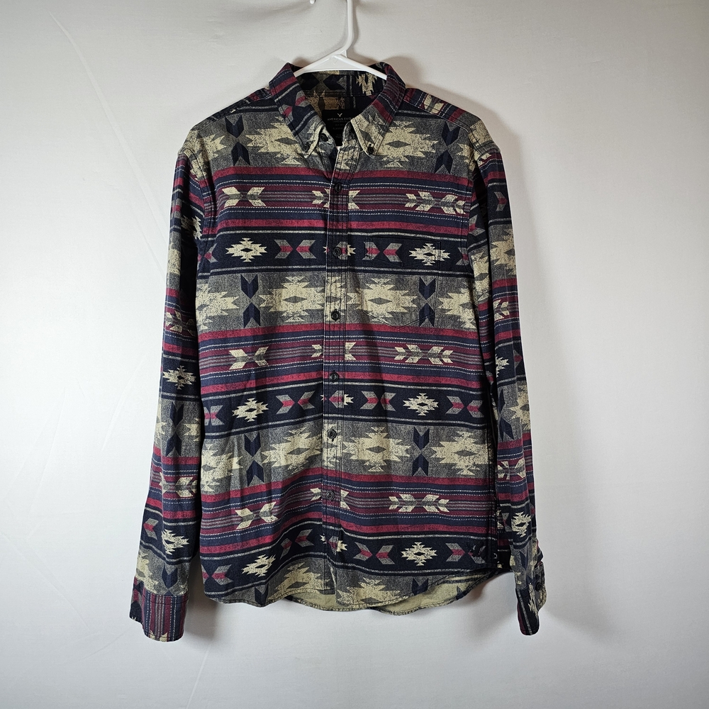 American Eagle Outfitters Southwestern Button Down Cotton Sz Medium EUC